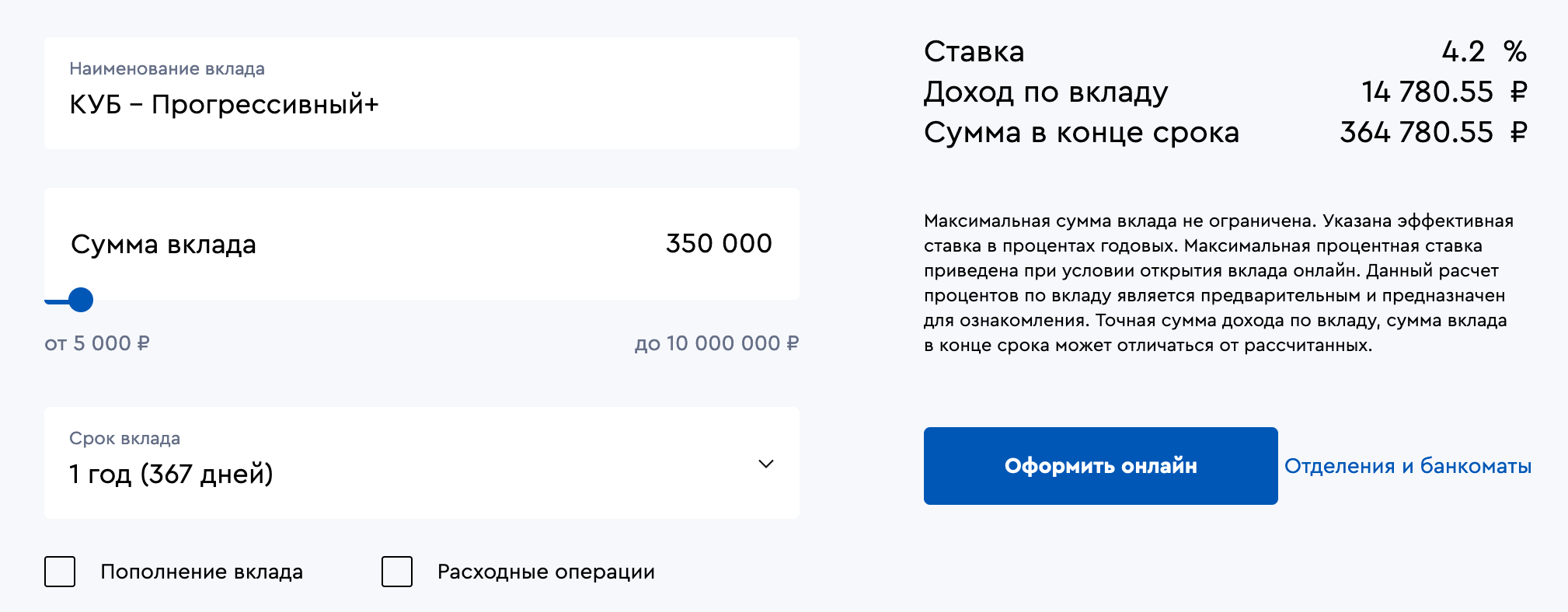 Вклад в Кредит Урал Банке
