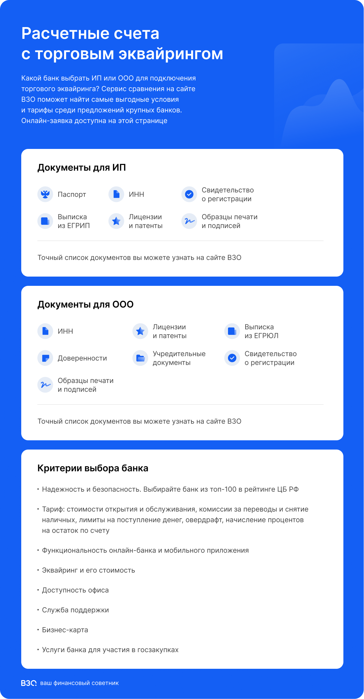 Расчетные счета с торговым эквайрингом