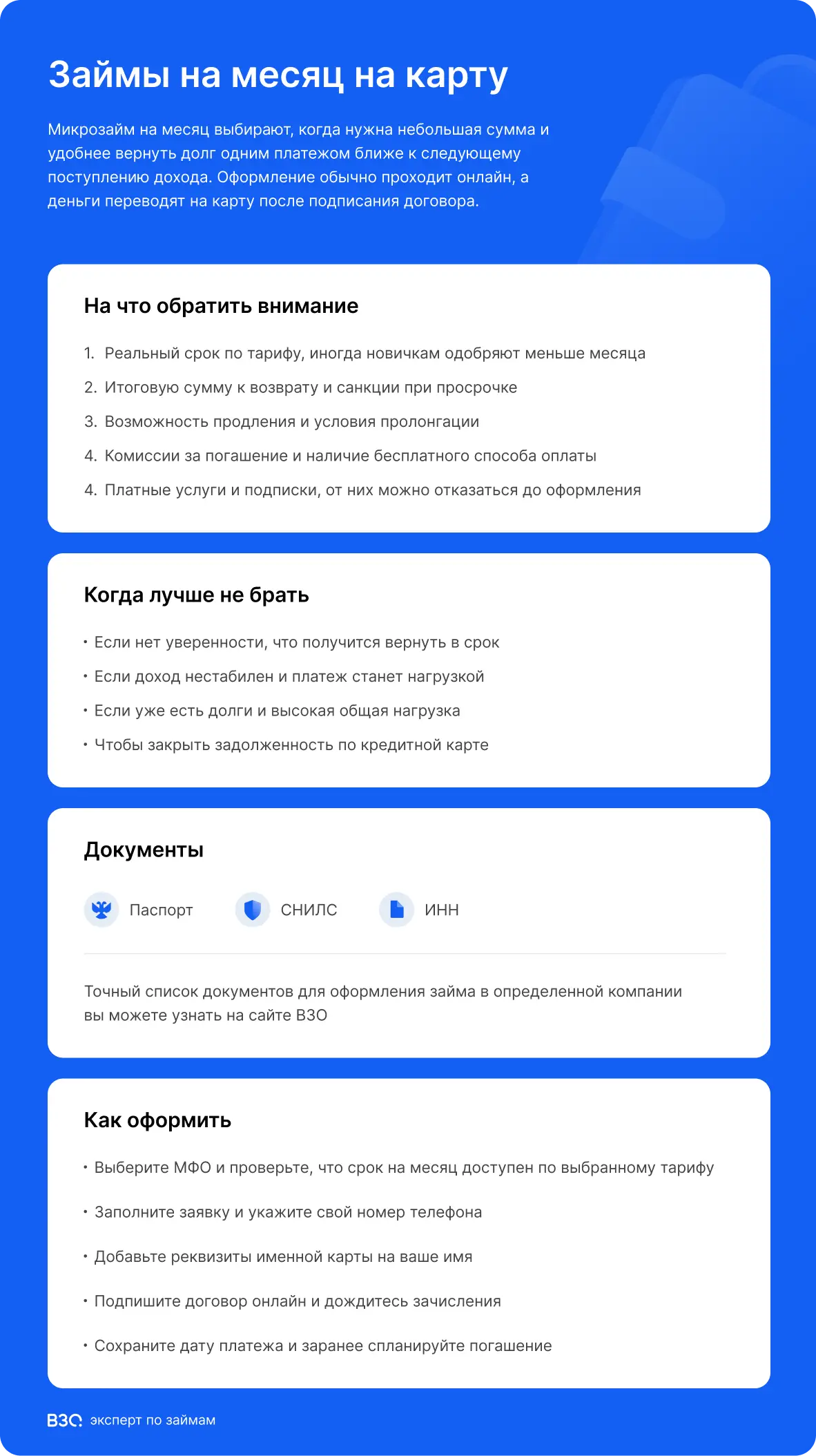 займ на месяц: условия, платежи и проверка договора