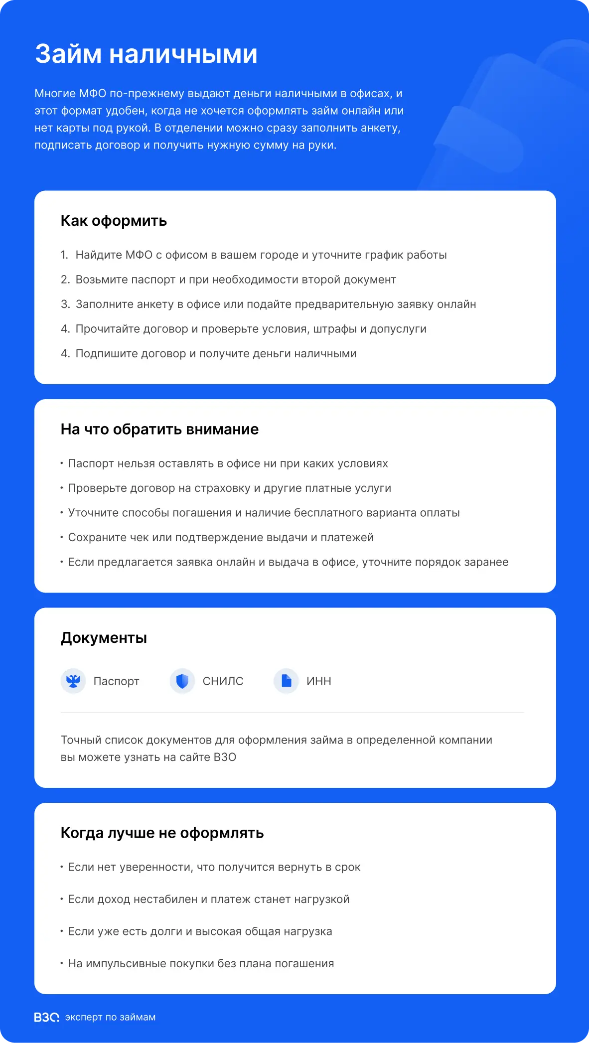 займ наличными