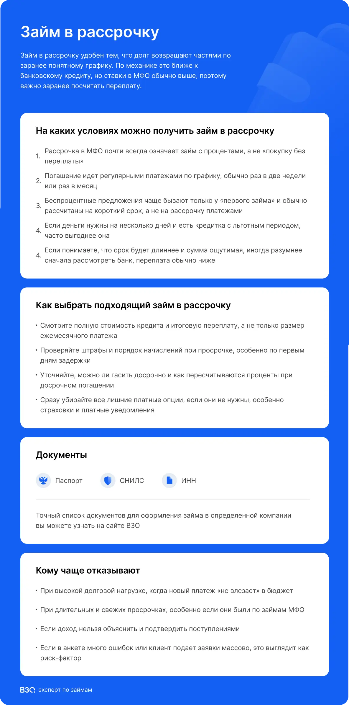 займ в рассрочку
