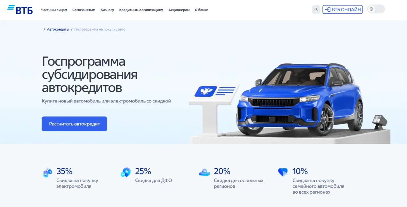 Vtb autocredit subsidy