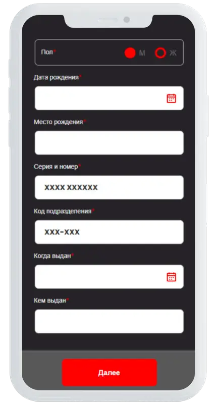 Обработка заявки в Cashiro