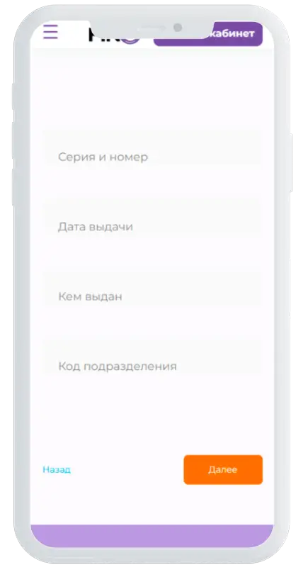 Паспортные данные в Fin5