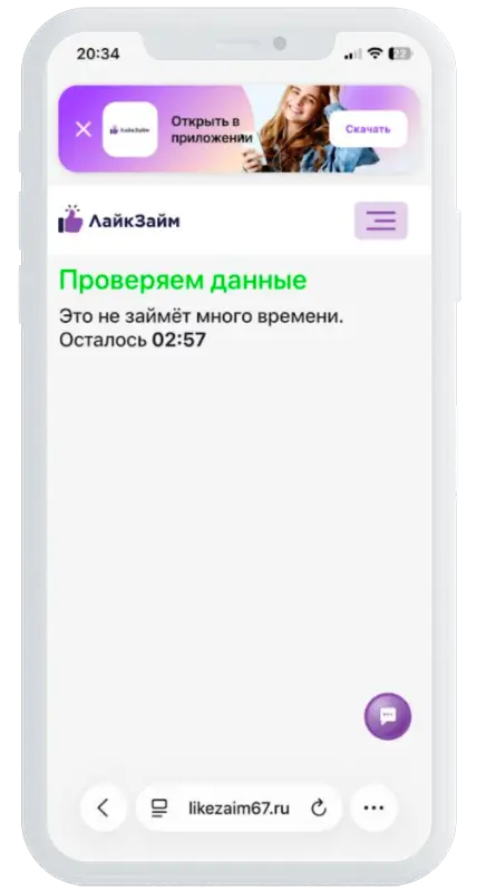 Обработка заявки в ЛайкЗайм