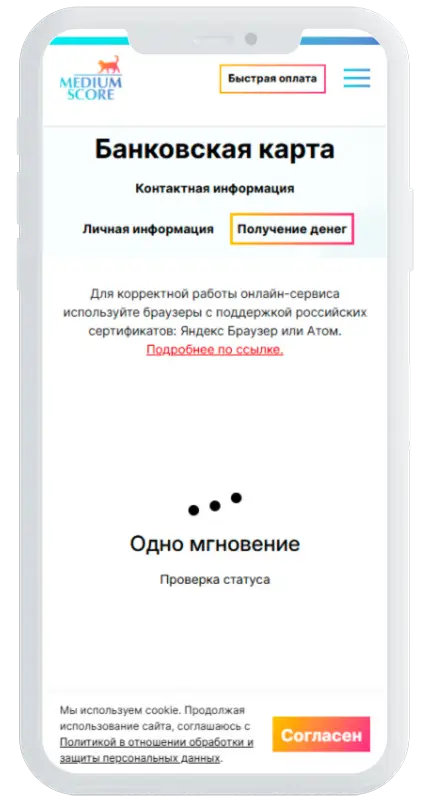 Решение по заявке в Medium Score