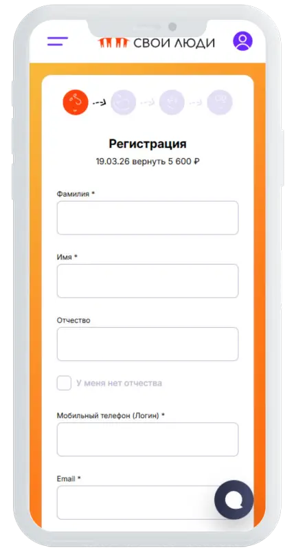 Анкета для займа в Свои Люди